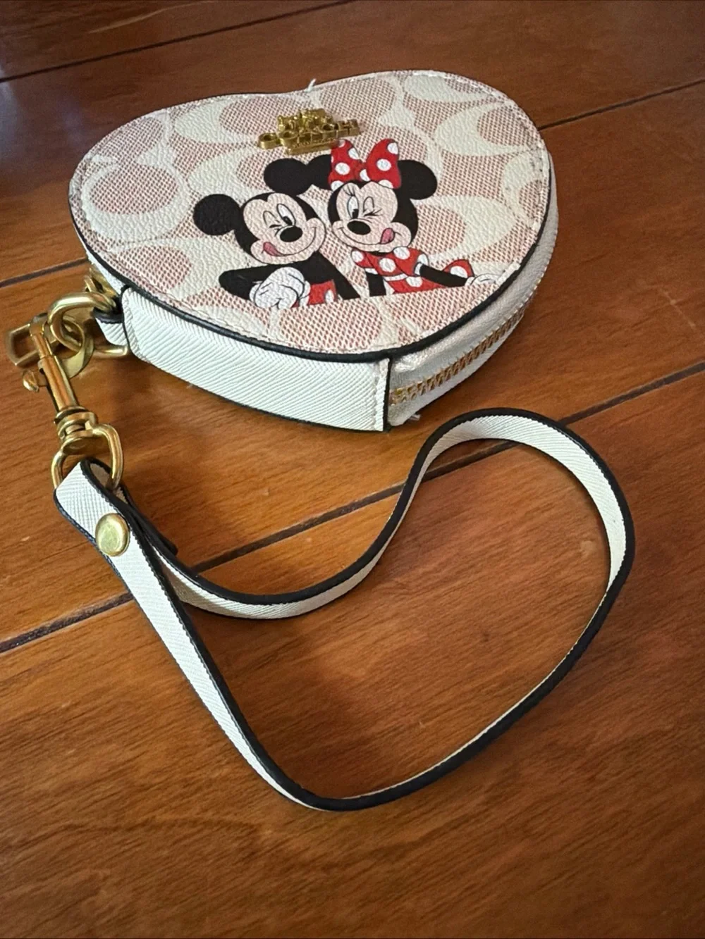 Coach Pink Heart Crossbody with Minnie & Mickey Print